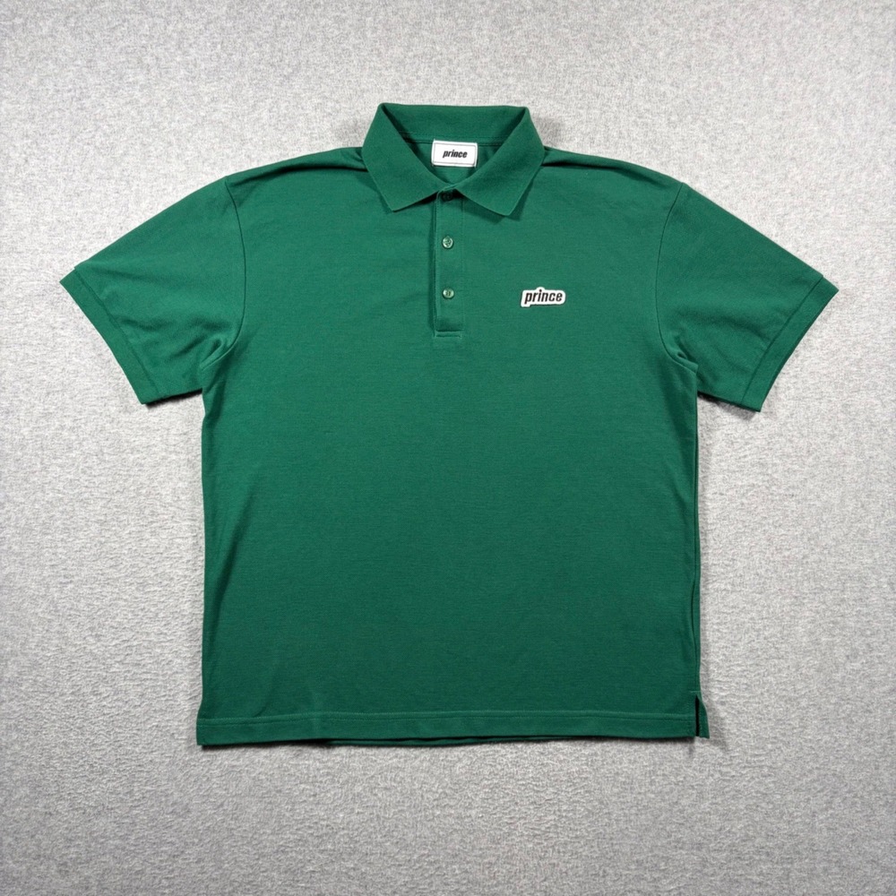 Prince Polo Shirt Mens Medium? Green Short Sleeve Logo Tennis Sportswear